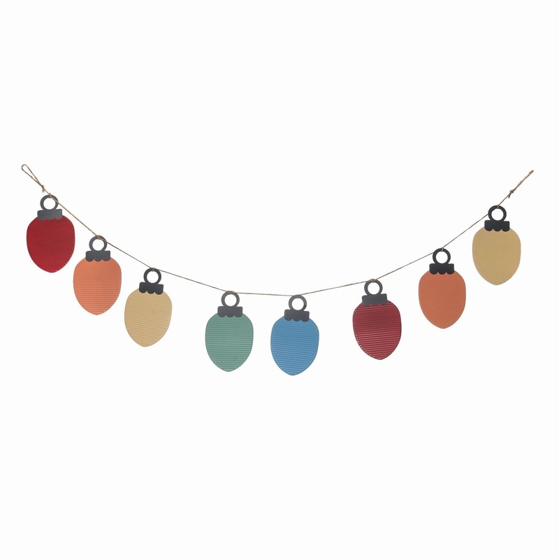 Transpac Metal Corrugated Christmas Light Banner