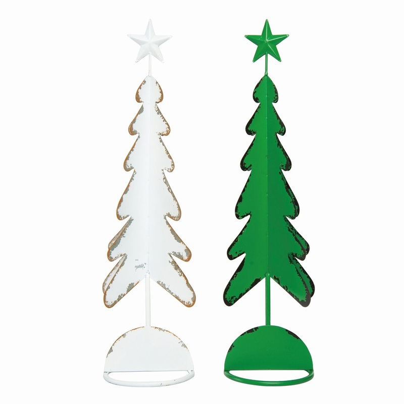Transpac Metal Dimensional Tree, Set Of 2, Assortment