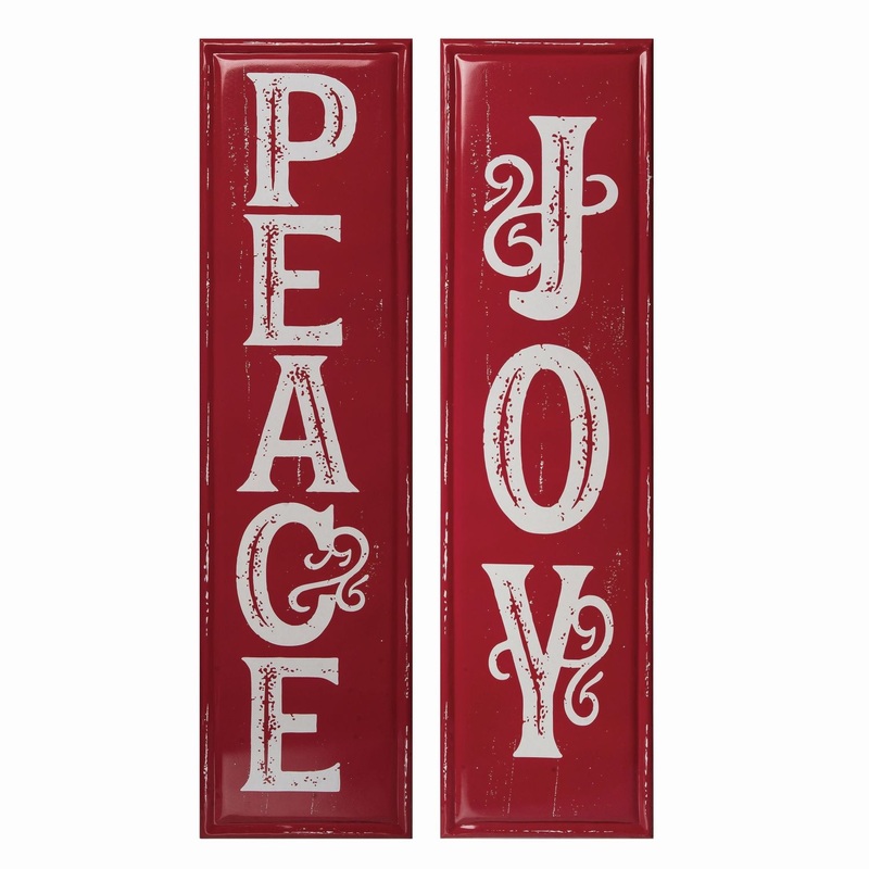 Transpac Metal Joy/Peace Wall Decor, Set Of 2, Assortment