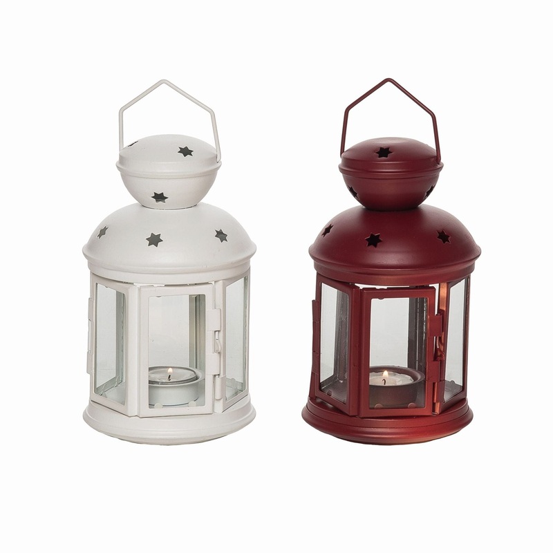 Transpac Metal Rustic Christmas Lantern, Set Of 2, Assortment