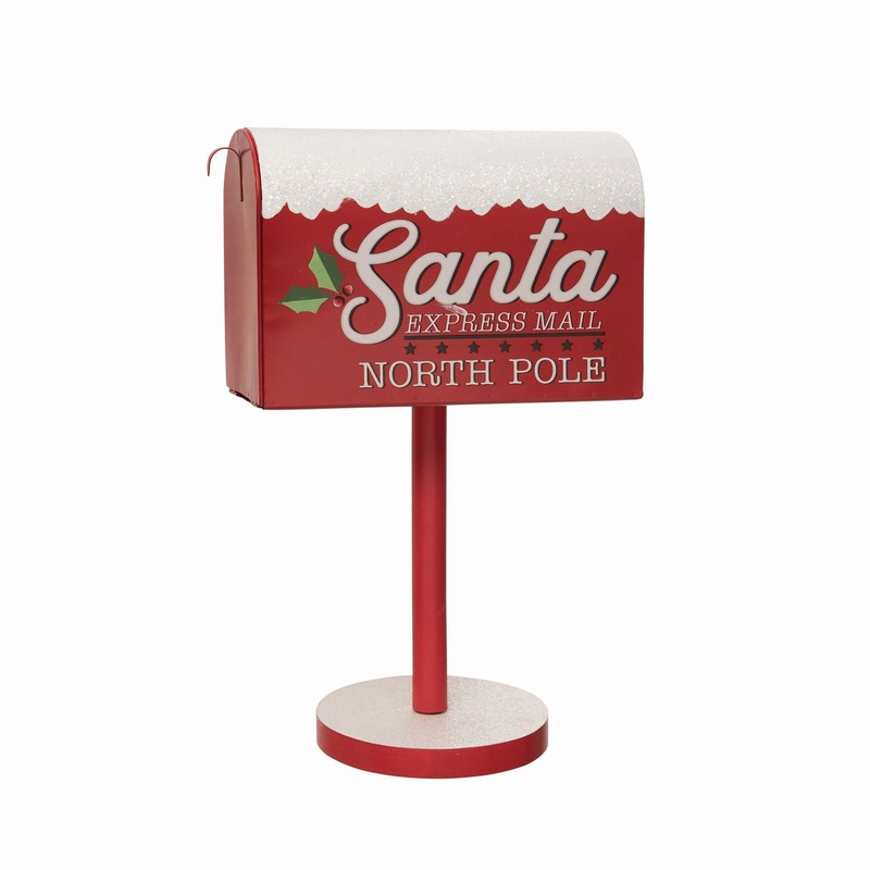 Transpac Metal Santas Standing Mailbox Kd