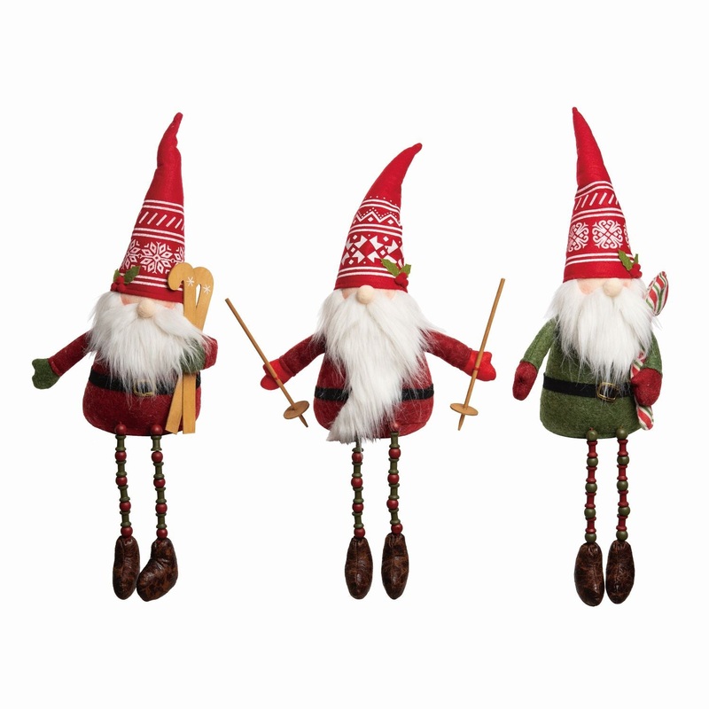 Transpac Plush Gnome Shelf Sitter, Set Of 3, Assortment
