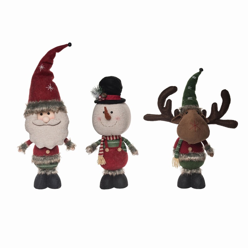 Transpac Plush Short Standing Holiday Pal, Set Of 3, Assortment