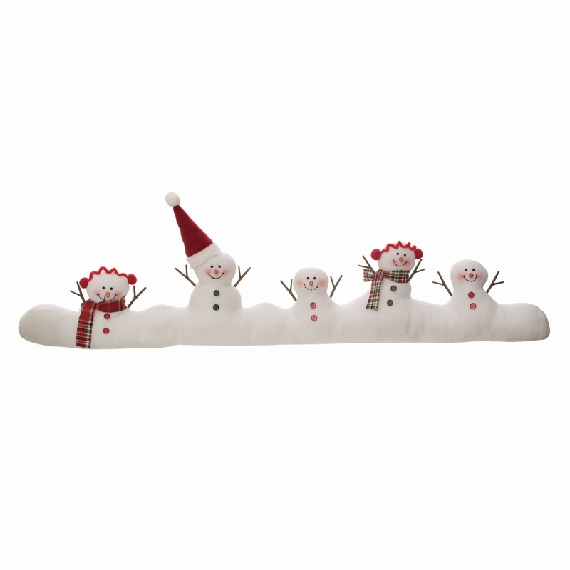 Transpac Plush Snowman Family Draft Dodger