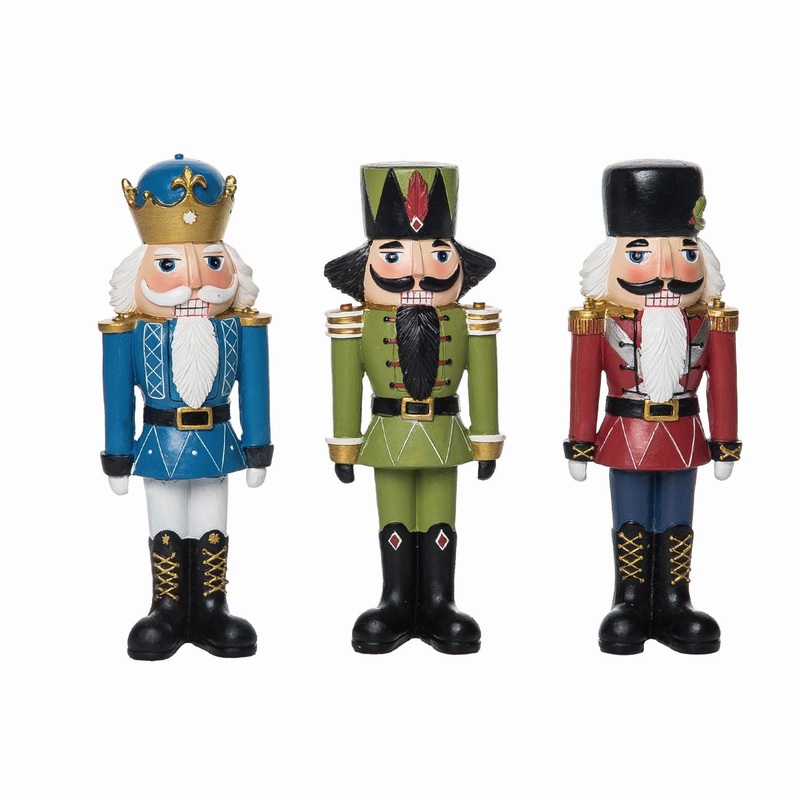 Transpac Small Resin Nutcracker, Set Of 3, Assortment