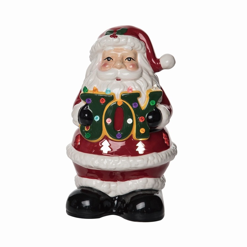 Transpac Ceramic Light Up Joyous Santa