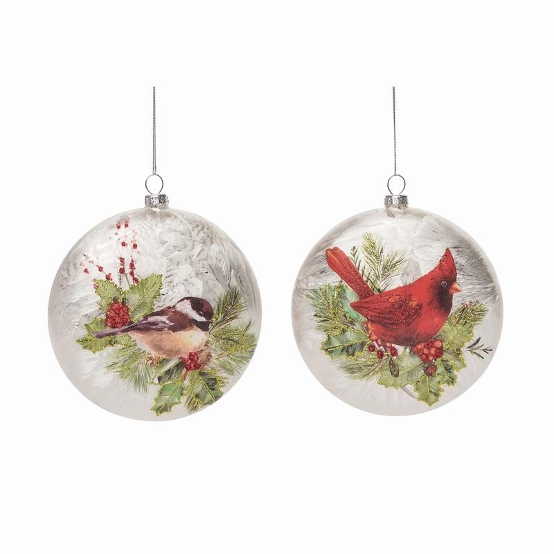 Transpac Glass Silky Bird Ornament, Set Of 2, Assortment
