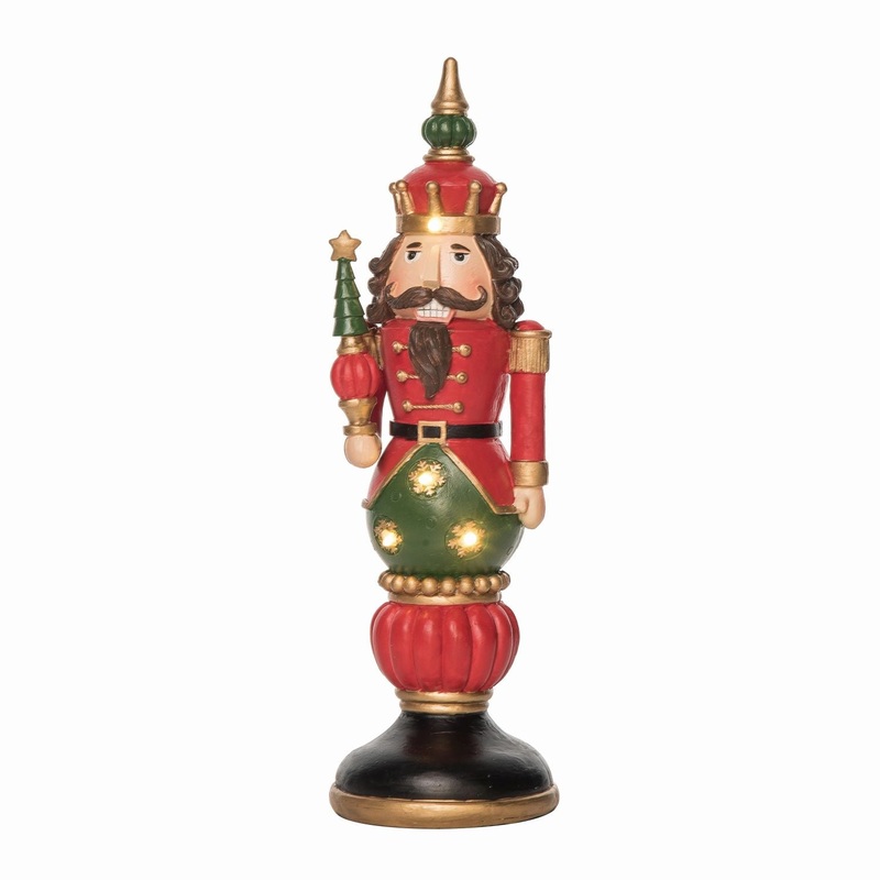 Transpac Large Resin Light Up Nutcracker
