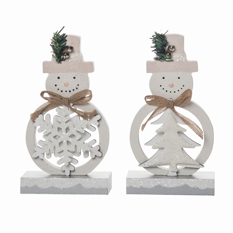 Transpac MDF Winter Metallic Decor, Set Of 2, Assortment