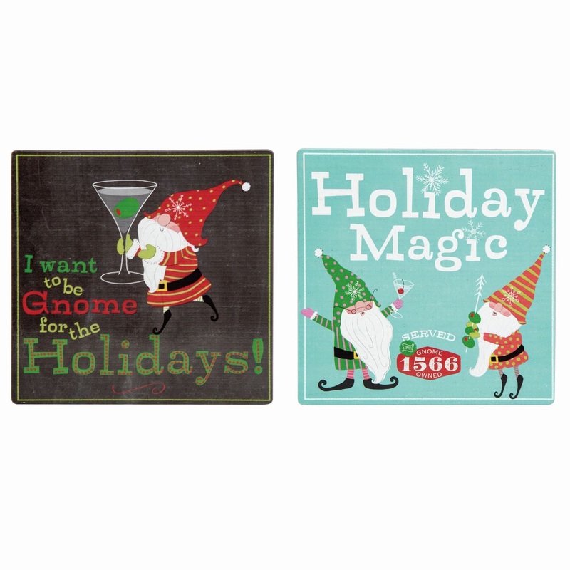Transpac Metal Gnaughty Gnome Wall Decor, Set Of 2, Assortment