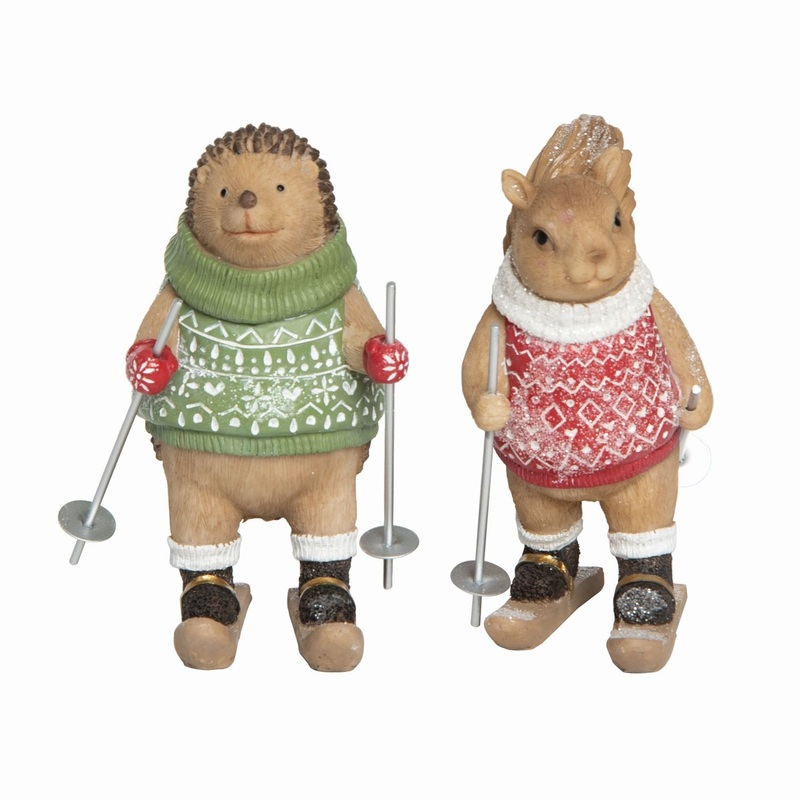 Transpac Resin Fair Isle Critter Figurine, Set Of 2, Assortment