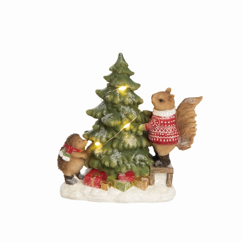 Transpac Resin Light Up Fair Isle Critter Decor