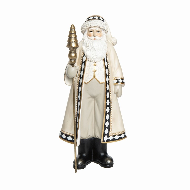 Transpac Resin Neutral Glam Santa Decor