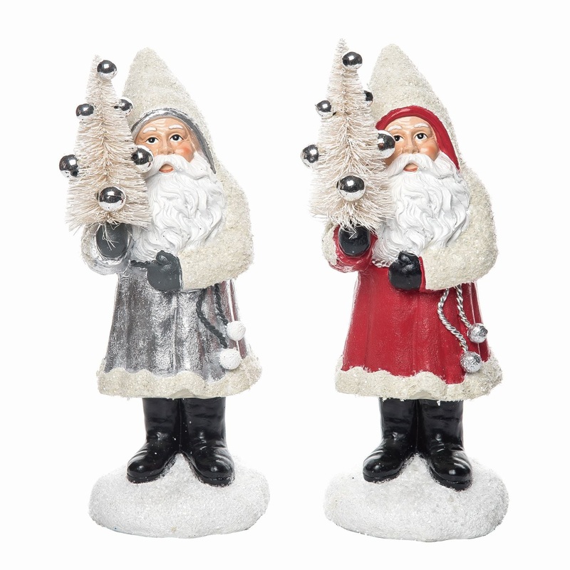 Transpac Resin Old World Santa Figurine, Set Of 2, Assortment