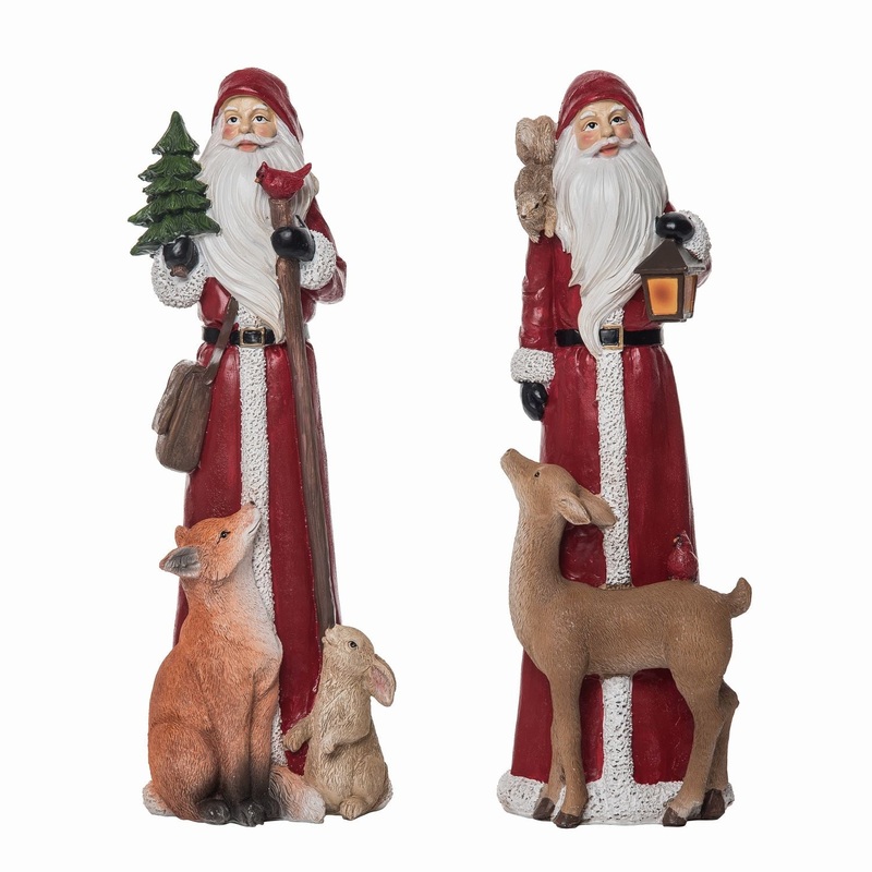 Transpac Resin Saint Nick Decor, Set Of 2, Assortment