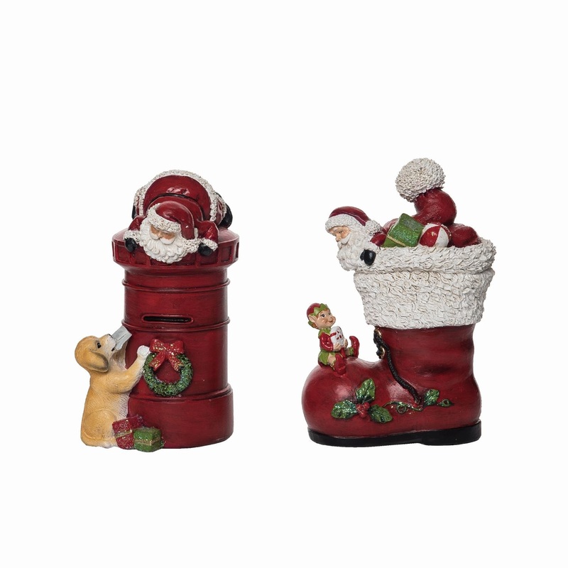 Transpac Resin Santa And Friends Figurine, Set Of 2, Assortment