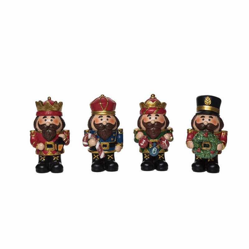 Transpac Small Resin Nutcracker Figurine, Set Of 4, Assortment