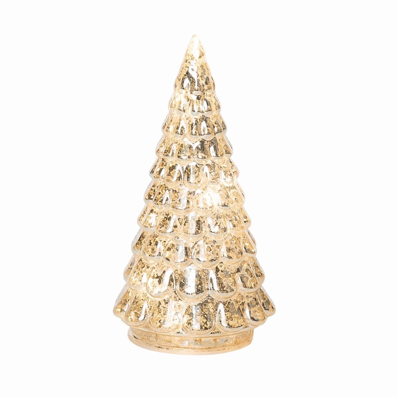 Transpac Glass Light Up Christmas Gold Tree