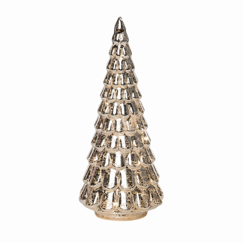 Transpac Glass Light Up Elegant Gold Tree