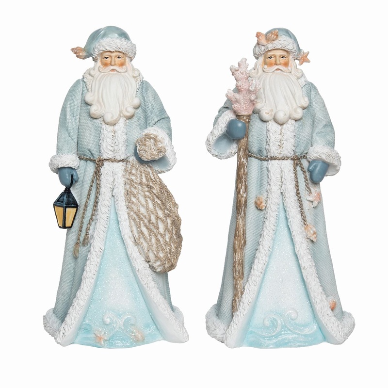 Transpac Large Resin Coastal St. Nick Decor, Set Of 2, Assortment