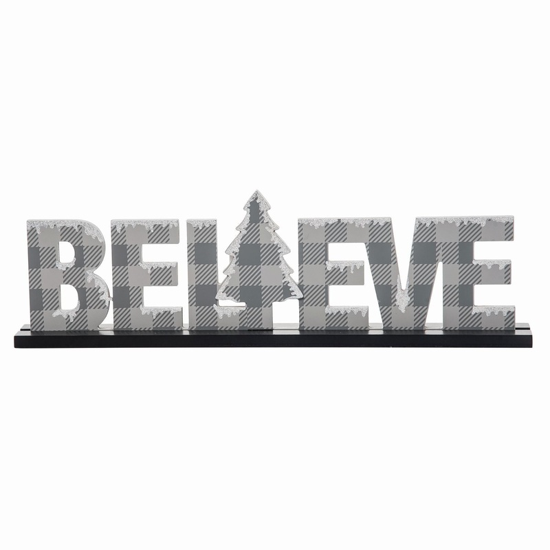 Transpac MDF Die Cut Believe Decor