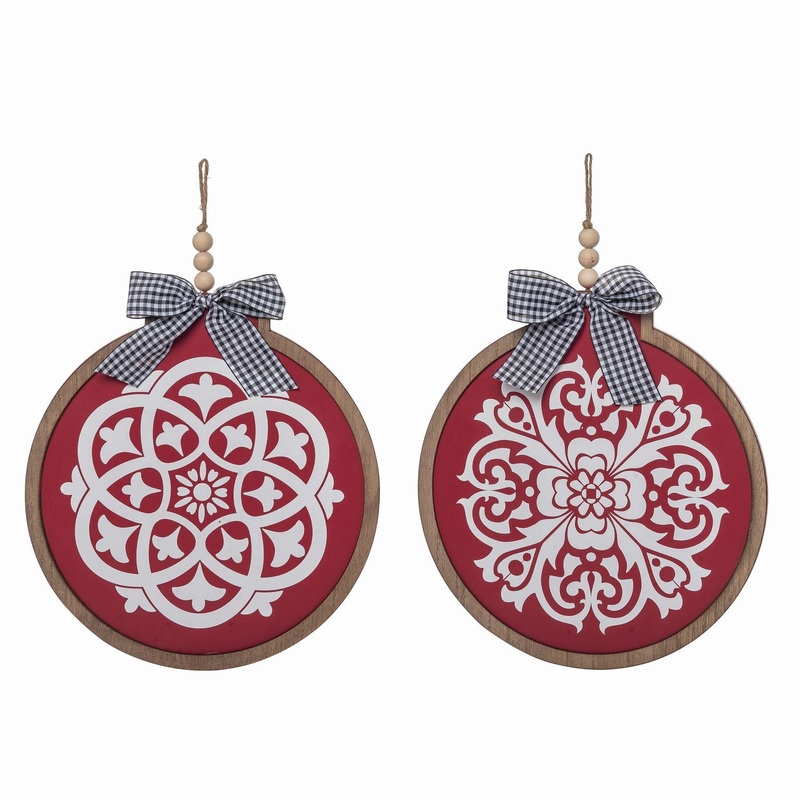 Transpac MDF Fancy Ornament Decor, Set Of 2, Assortment