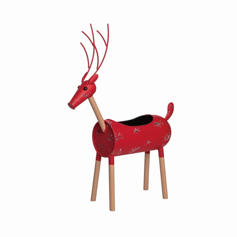 Transpac Metal Red Reindeer|Large|Small