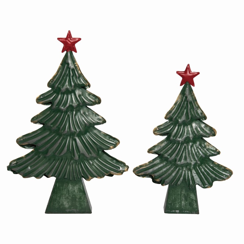 Transpac Metal Rustic Tree Decor, Set Of 2