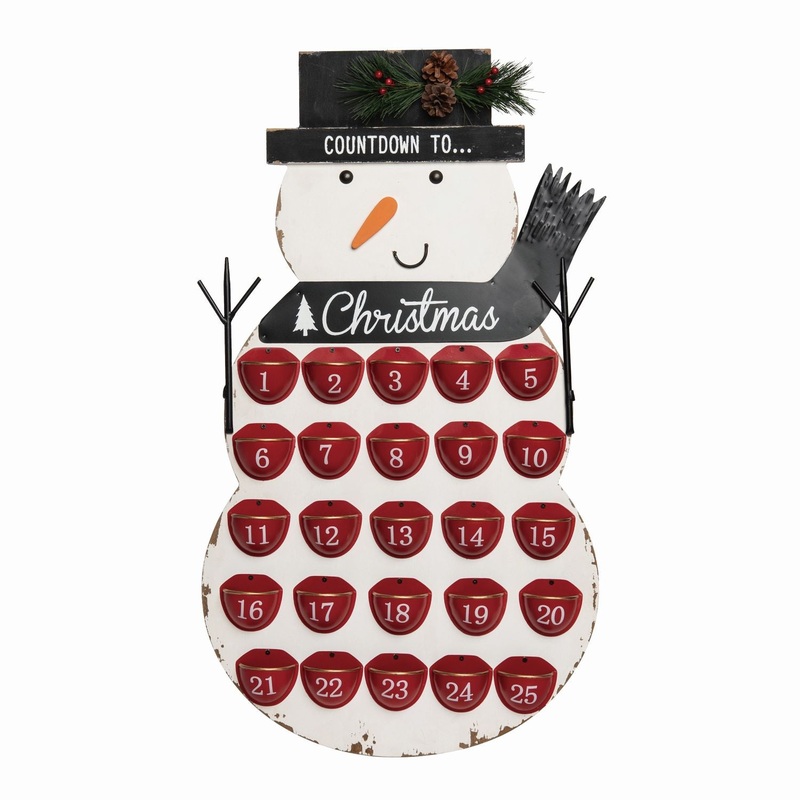 Transpac Metal Snowman Christmas Countdown Decor