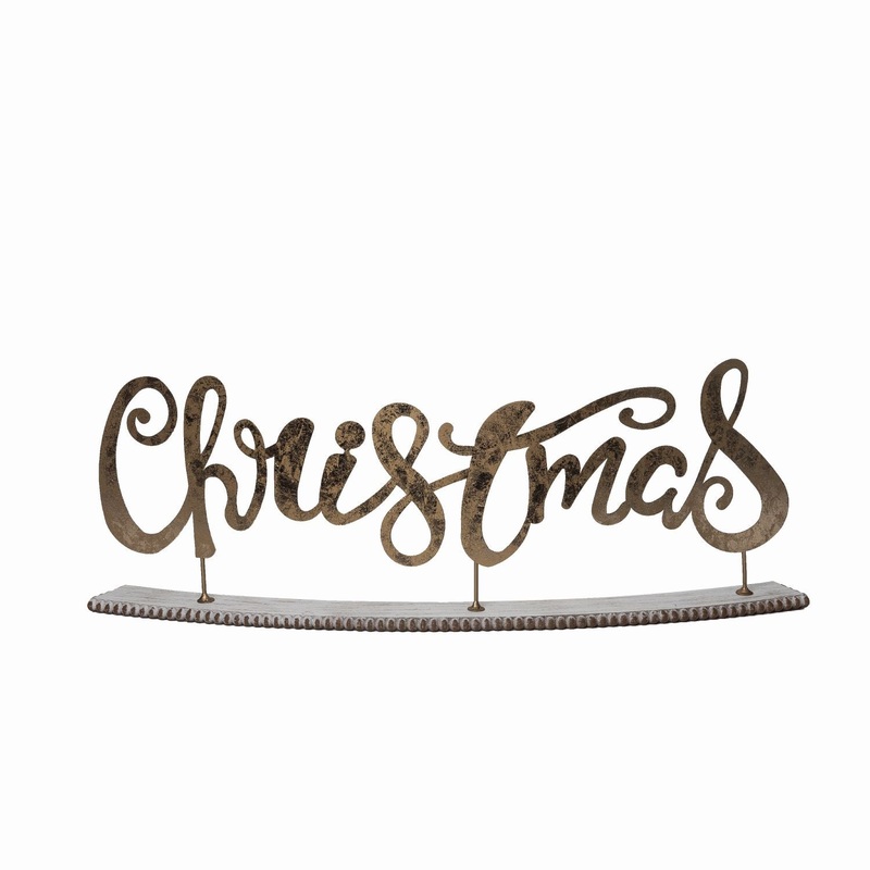 Transpac Metal / Wood Beaded Christmas Decor