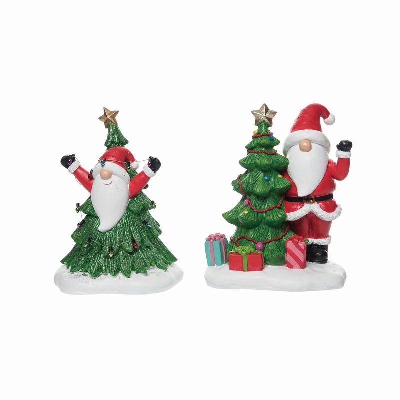 Transpac Resin Gnome Decorating Tree Figurine, Set Of 2, Assortment