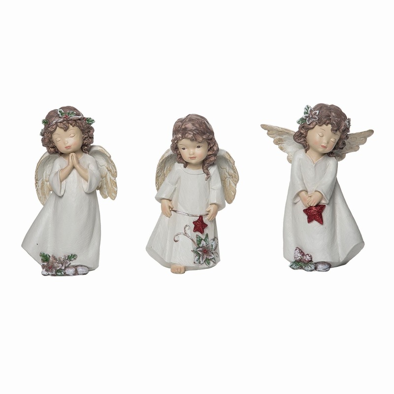 Transpac Resin Kid Angel Figurine, Set Of 3, Assortment