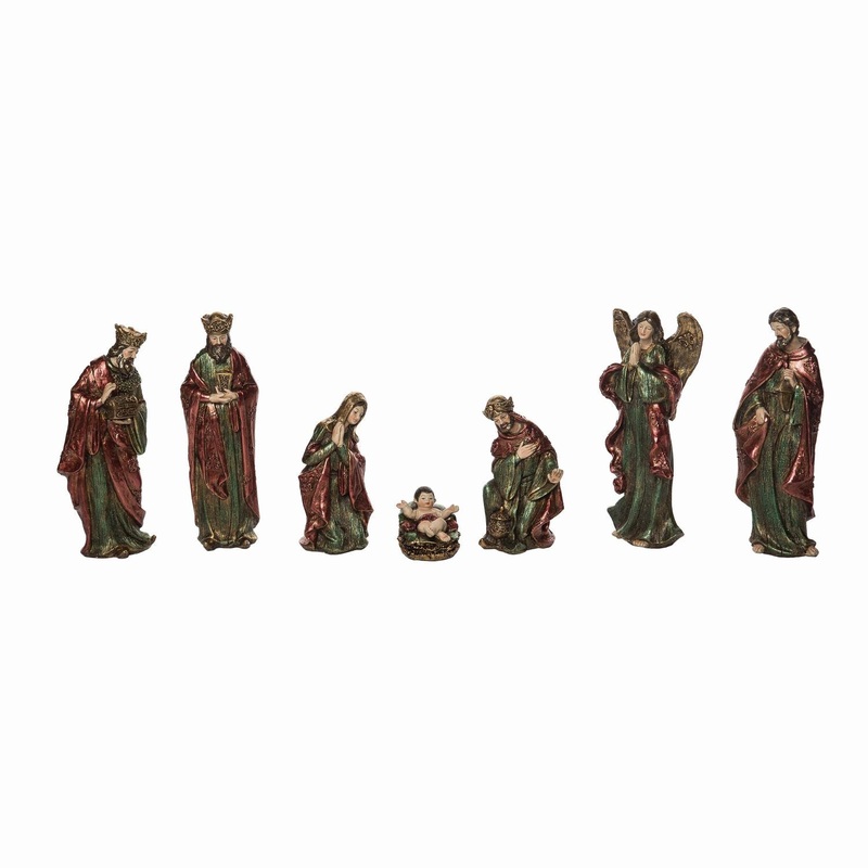 Transpac Resin Ornate Nativity Decor Set, Set Of 7