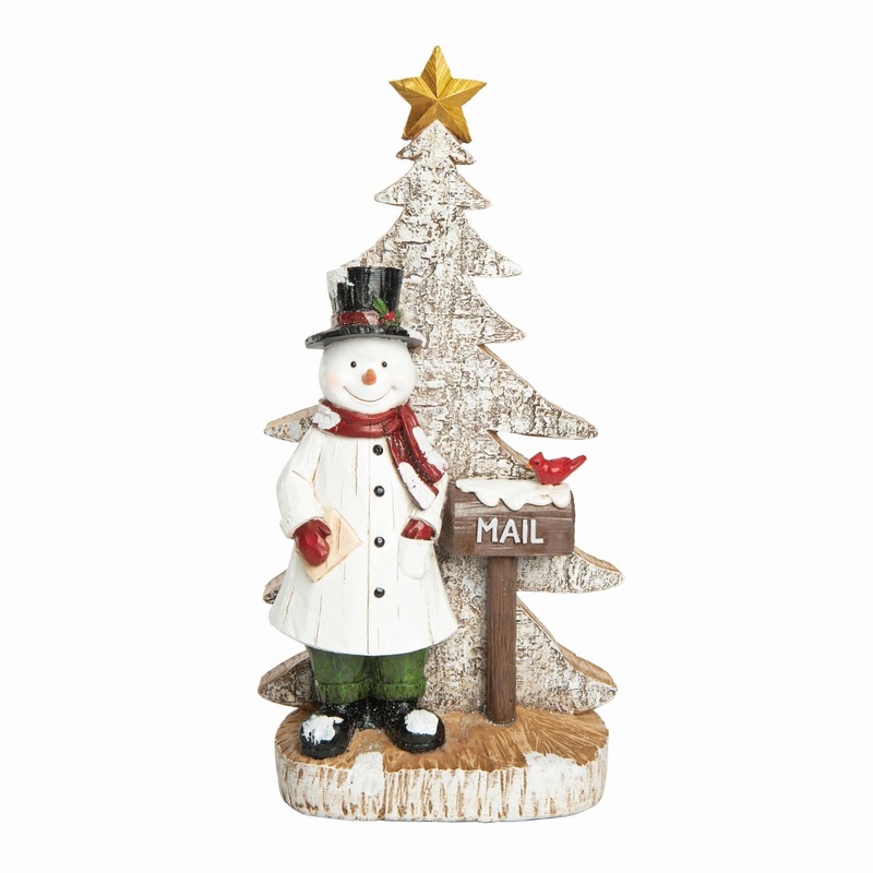 Transpac Resin Snowman Mailbox Decor