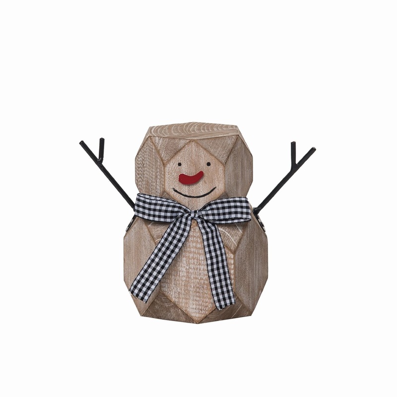 Transpac Wood Carved Snowman|Small|Large