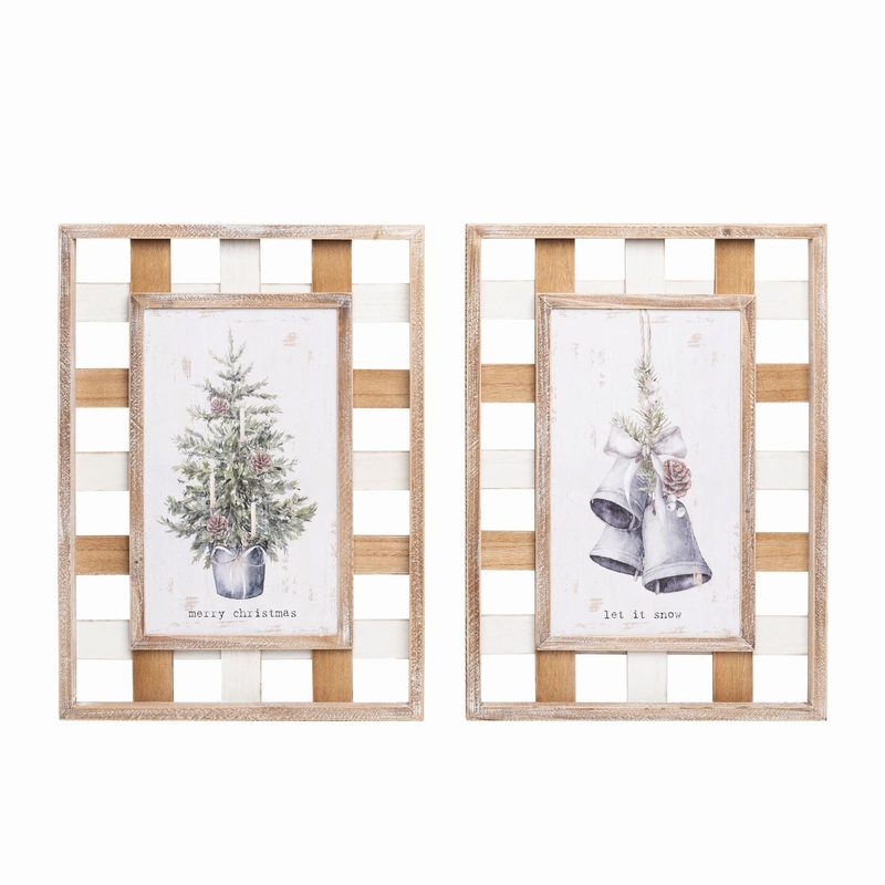 Transpac Wood Stylized Tree Wall Art, Set Of 2, Assortment