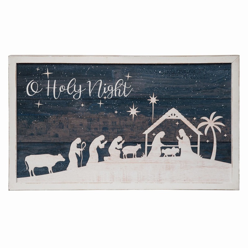 Transpac Wooden Holy Night Wall Decor