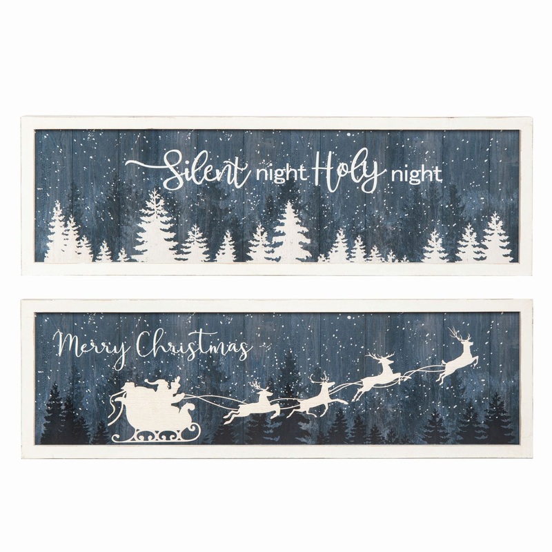 Transpac Wooden Winter Landscape Wall Decor, Set Of 2, Assortment