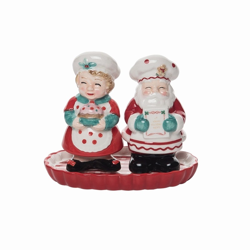 Transpac Dolomite North Pole Salt & Pepper Shakers Set