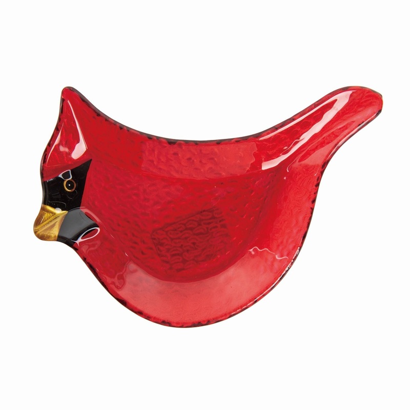 Transpac Fused Glass Cardinal Bowl
