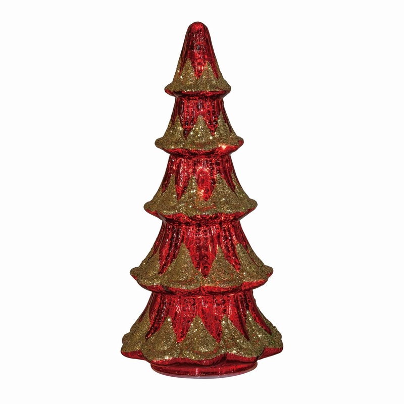 Transpac Glass Light Up Antique Style Tree Decor