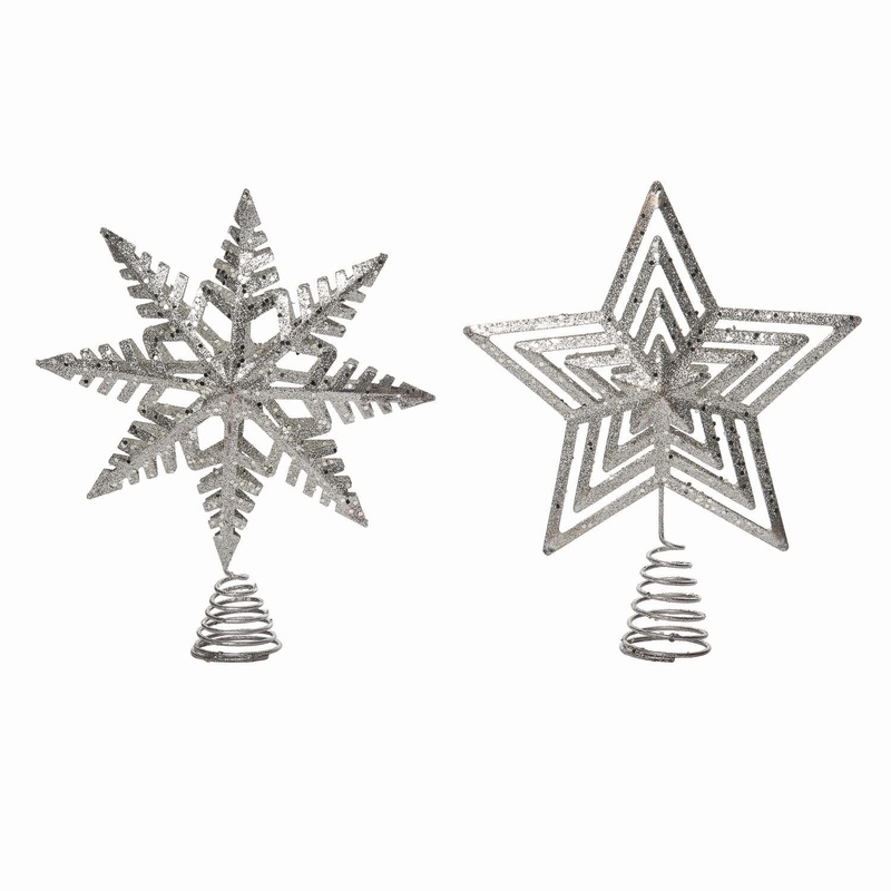 Transpac Metal Glitz Tree Topper, Set Of 2, Assortment