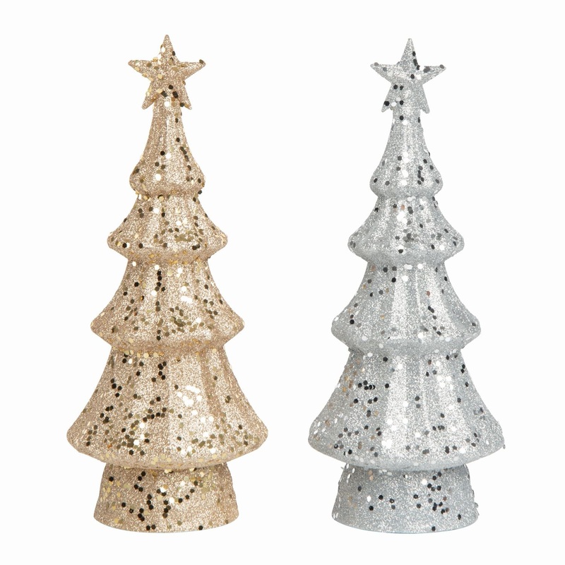 Transpac Plastic Light Up Glamorous Tree, Set Of 2, Assortment