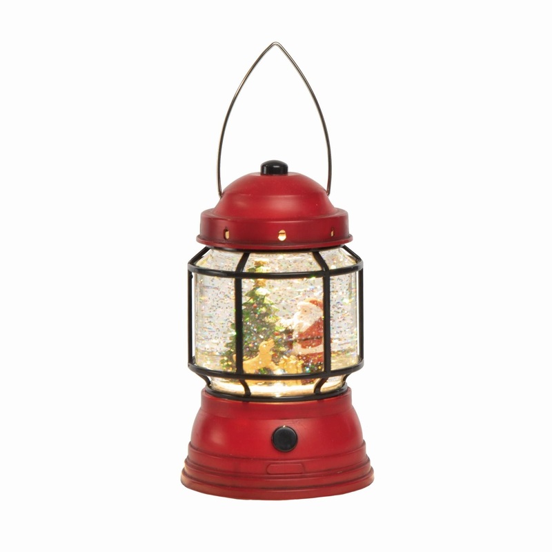 Transpac Plastic Light Up Rustic Santa Lantern