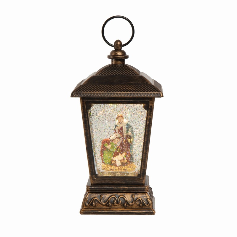 Transpac Plastic Light Up Sparkling Nativity Lantern