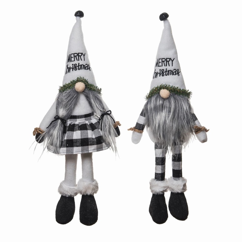 Transpac Plush Country Christmas Gnome Sitter, Set Of 2, Assortment