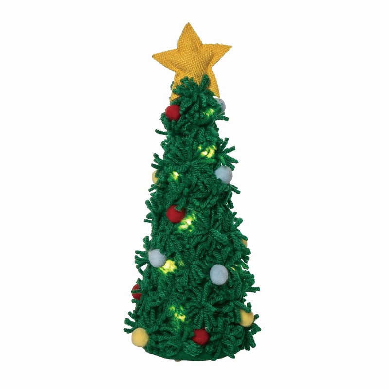 Transpac Plush Light Up Fuzzy Tree Decor