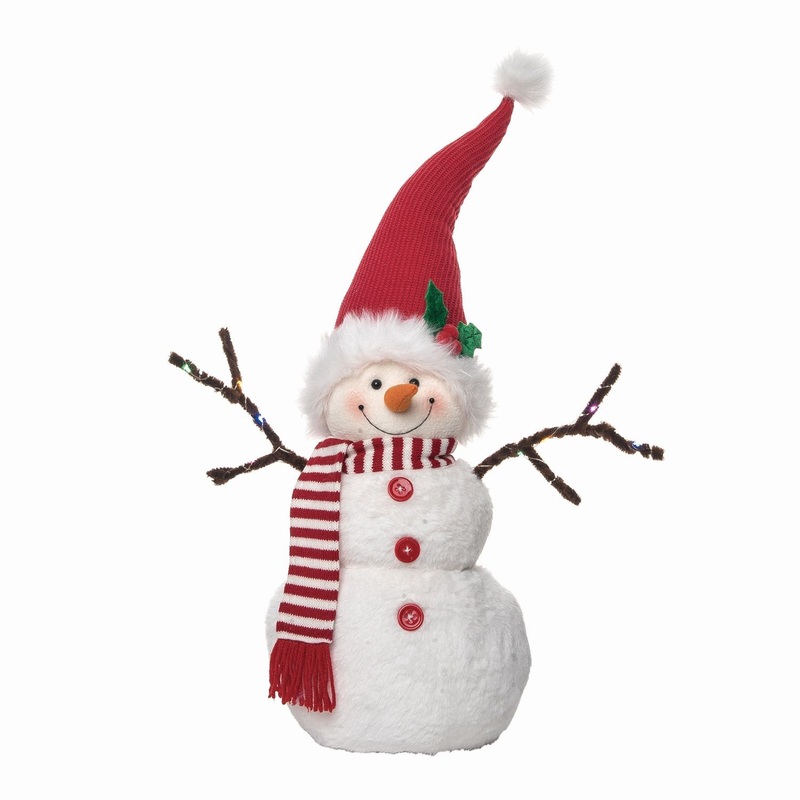 Transpac Plush Light Up Snowman Decor