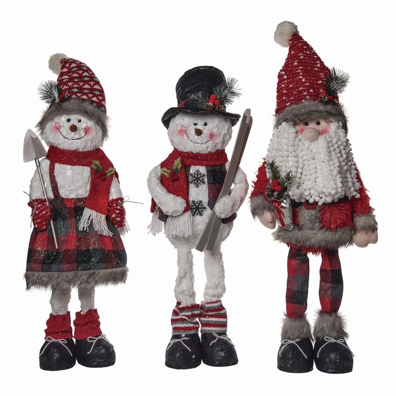 Transpac Plush Soft Touch Christmas Character, Set Of 3, Assortment