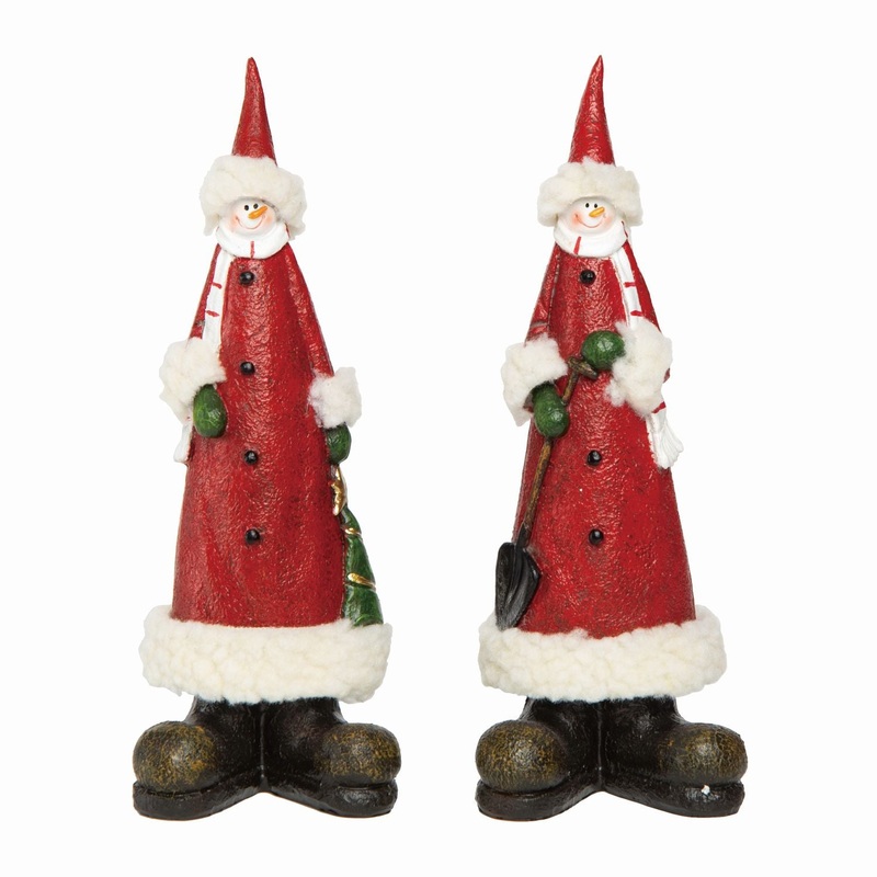 Transpac Resin Big Foot Snowman Figurine, Set Of 2, Assortment